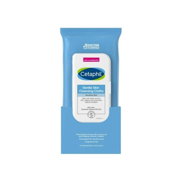 Cetaphil Gentle Skin Cleansing Wipes Soap-Free Fragrance-Free Sensitive Skin 25 Count