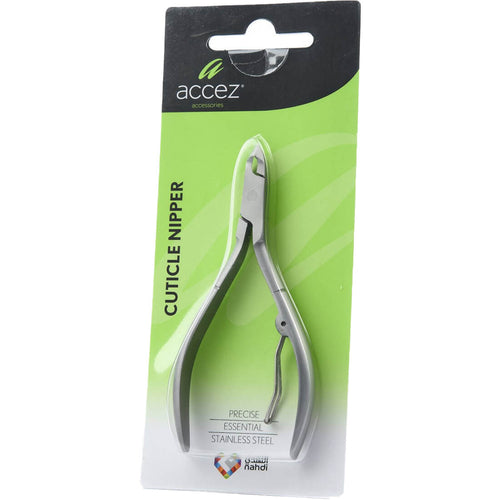 Accez Cuticle Nipper Stainless Steel Ergonomic Spring-Loaded Nail Tool 1 Piece