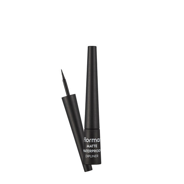 Flormar Dipliner Waterproof Matte Eyeliner Fine Brush Applicator