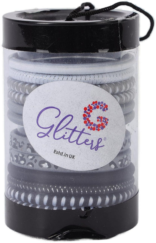 Glitters Trendy Stylish Elastics Stretchy Hair Ties Glitter Accents 12 Pieces