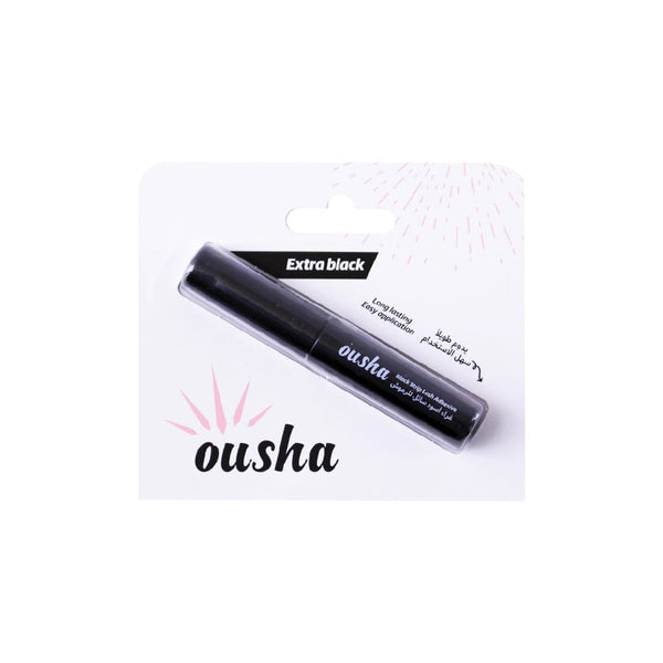 Ousha Eyelash Glue Brush-On Black Water-Resistant Fast-Drying Formula
