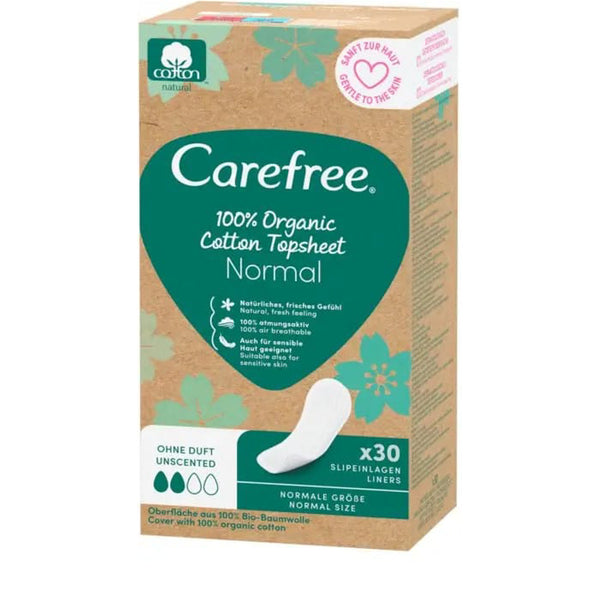 Carefree Organic Cotton Topsheet Normal Pads 30 Pcs