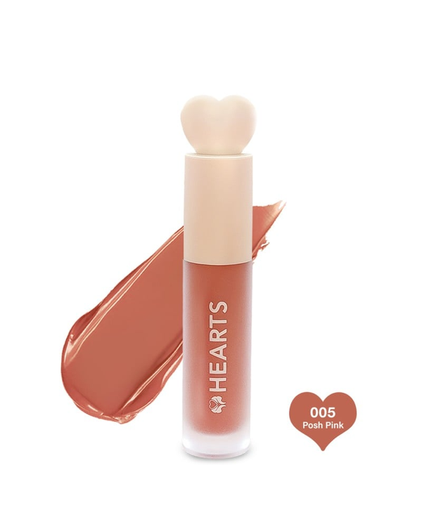 Hearts Matte Liquid Lipstick Long-Lasting Formula Posh Pink 005
