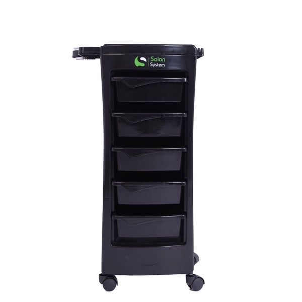 Salon System Workshop Tool Organizer Trolley T-300B Black, Drawers and 360 Wheels