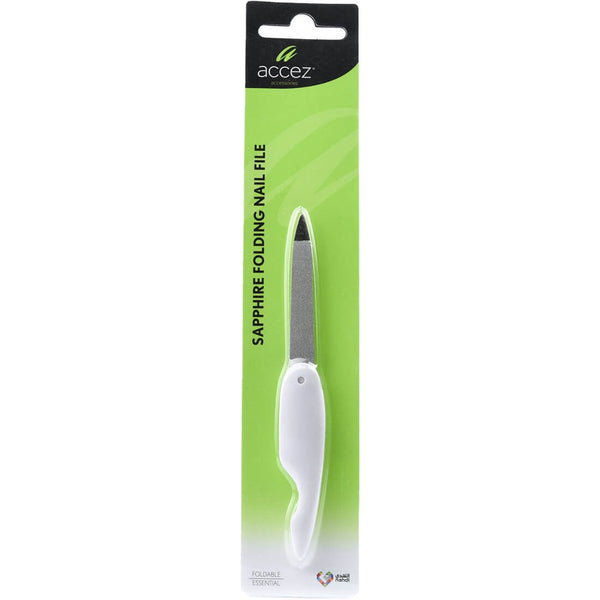 Accez Sapphire Folding Nail File Fine and Coarse Sides for Natural and Artificial Nails
