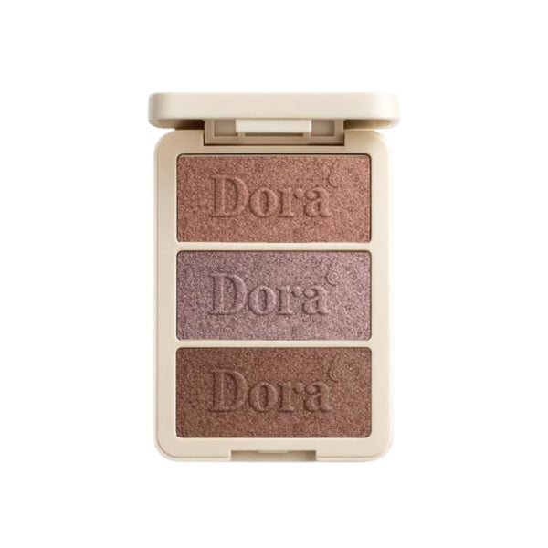Dora Triple Highlighter Palette Luminous Shimmering Powder