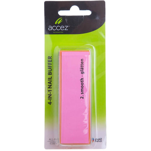 Accez 4-in-1 Nail Buffer Block, 4-Sided Manicure and Pedicure File, 1 Piece