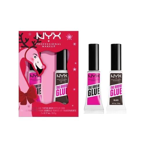NYX Clear & Black Eyebrow Mascara Gel, Dual-Use Brow Setting and Tinted Formula, 2 x 5g