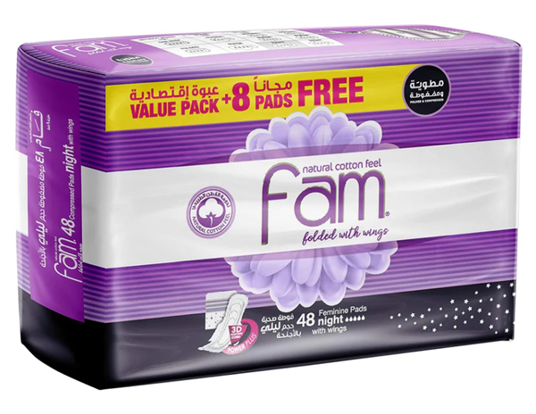Fam Feminine Pads Night With Wings