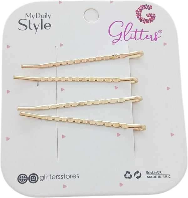 Glitters Gold Hair Pin Glitter Finish Glt2018, 1 Piece