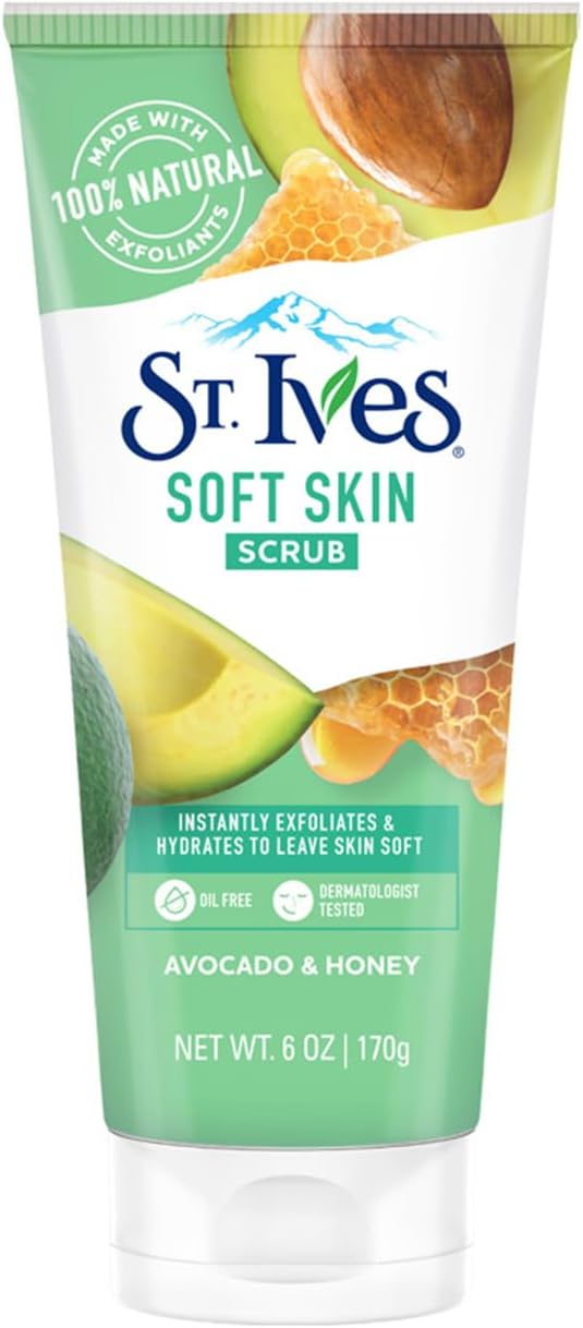 St Ives Soft Skin Scrub Avocado and Honey Exfoliating Facial Scrub 170 g