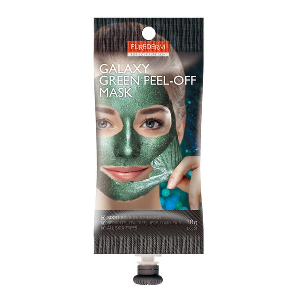 Purederm Galaxy Green Peel-Off Face Mask Nephrite Salts Green Tea Extract 30 g