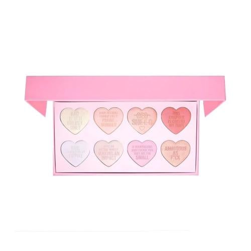 PLouise Everyday Mood Illuminating Highlighter Palette, Pink and Peach Tones, 8 Shades