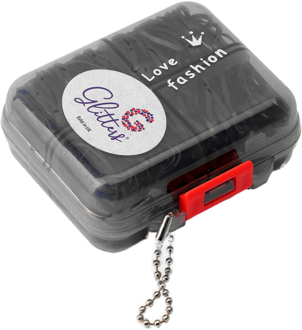 Glitters Rubber Band Medium Black Glitter Hair Ties