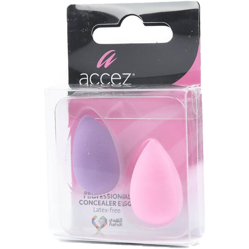 Accez Concealer Sponge Egg Form Latex-Free Makeup Blending Sponges 2 Pieces