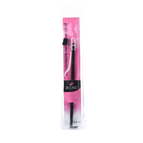 Accez 3-in-1 Eyebrow and Eyelash Styler, Brush, Comb and Powder Applicator, 1 Pc