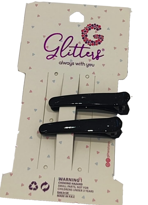 Glitters Glitter Hair Clips Strong Hold Black 2 Pieces