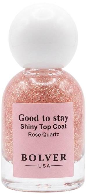 Bolver To Stay Shiny Top Coat Liquid Glossy Finish Rose Quartz Tint BV003 12 ml