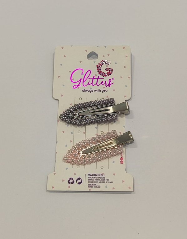 GLITTERS Glitter Hair Clips, Sparkle Hair Accessories, 2 Pieces, GLT2836