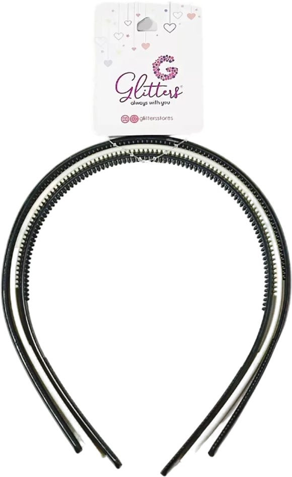 Glitters 3-Piece Glitter Hairbands Adjustable Fit for Kids and Girls