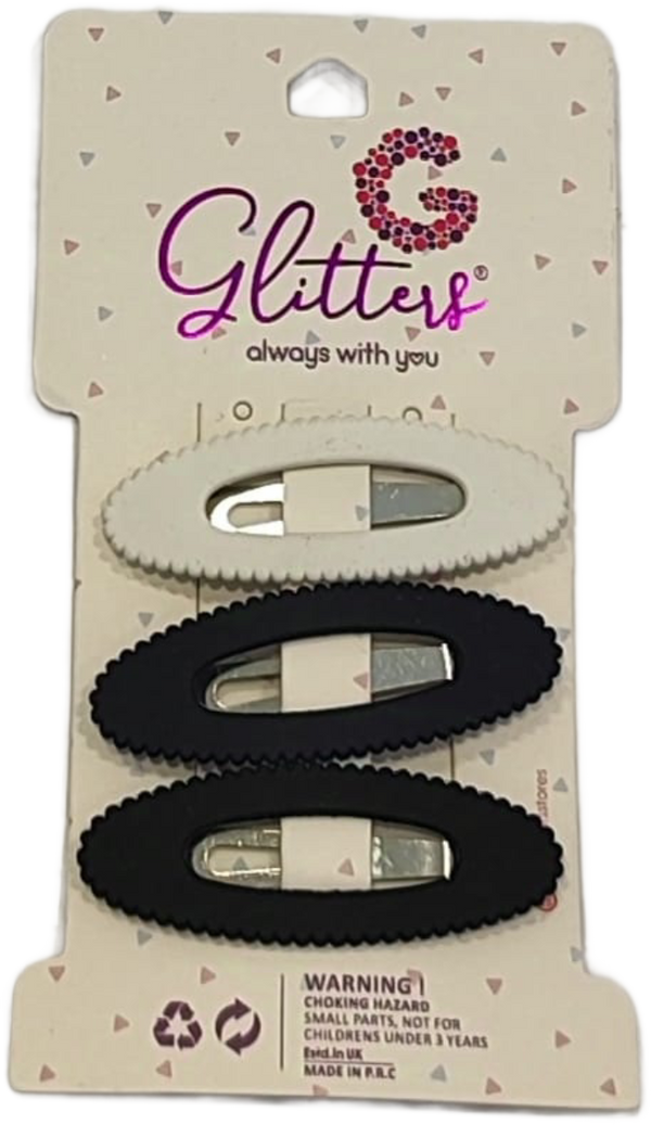 GLITTERS 3-Piece Snap Hair Clips Glt2810