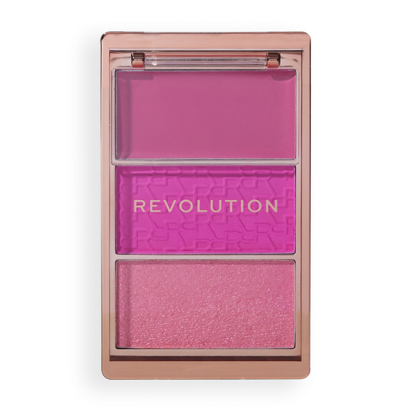 Revolution Blush Icon Palette Powder Blush Hot Pink Flag