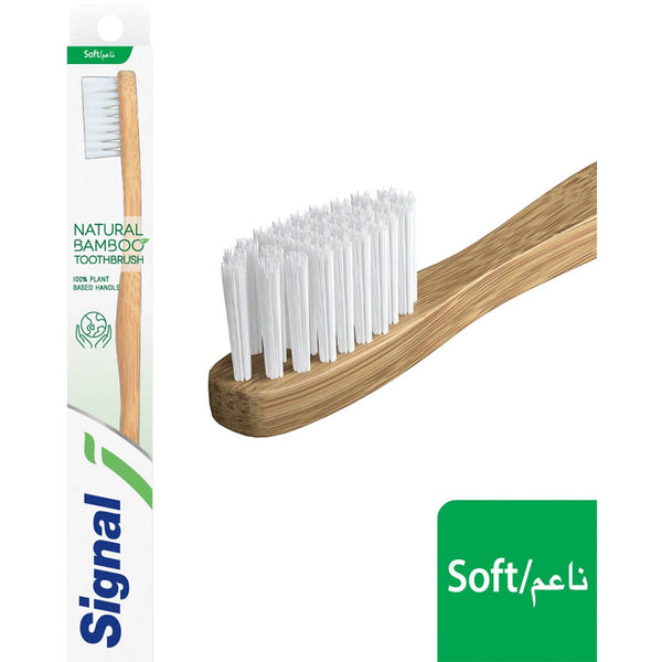 Signal Natural Soft Bamboo Panda Toothbrush, Soft Round-End Bristles, 1 Pc