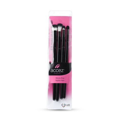 Accez Eye Makeup Brush Set Micro-Fine Nylon Brushes 4 Pieces