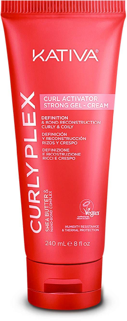 Kativa Curly Plex Curl Activator Strong Hold Gel Nano-Bond Complex 240 ml