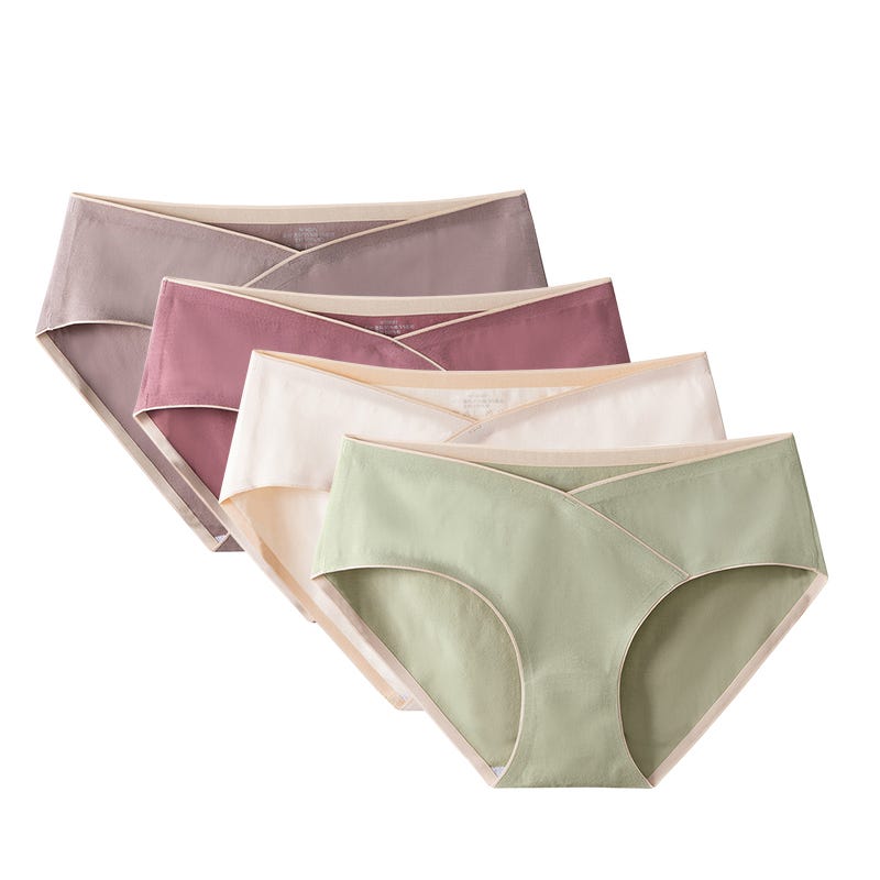 Sunveno Seamless Low Waist Maternity Briefs Soft Stretch Set of 4, XXL