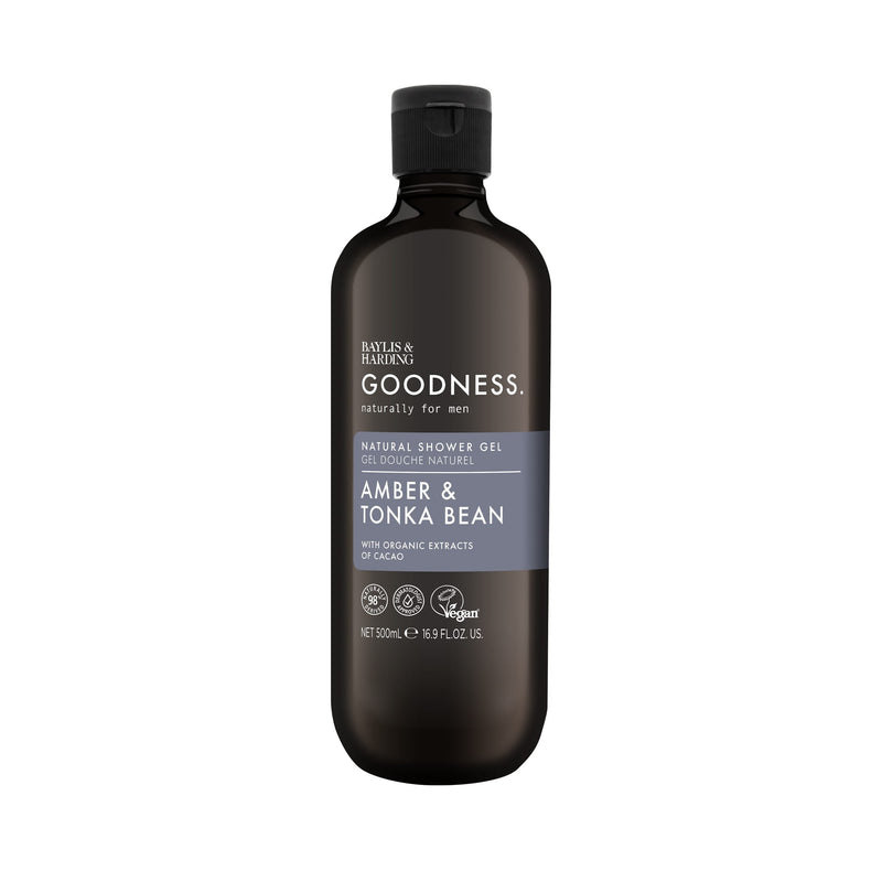 Baylis & Harding Goodness Men's Amber & Tonka Bean Natural Shower Gel 500ml