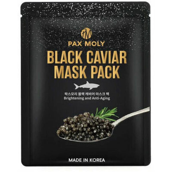 PAX MOLY Black Caviar Facial Mask with Black Caviar Extract and Hyaluronic Acid