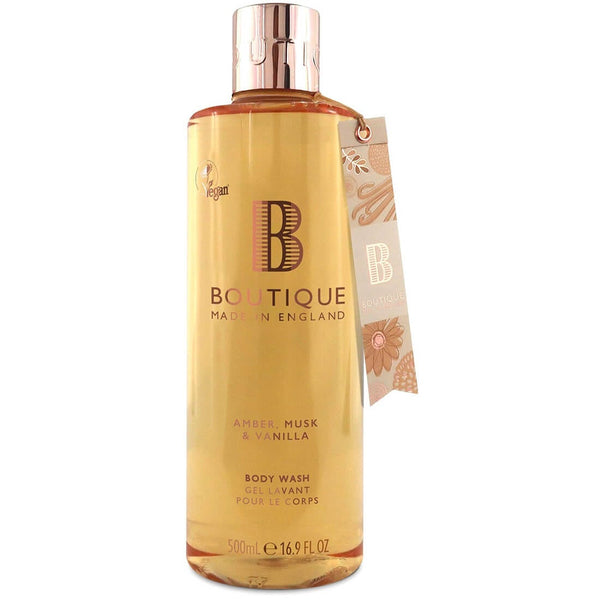 Boutique Amber Musk & Vanilla Shower Gel Coconut Oil Derivative 500ml