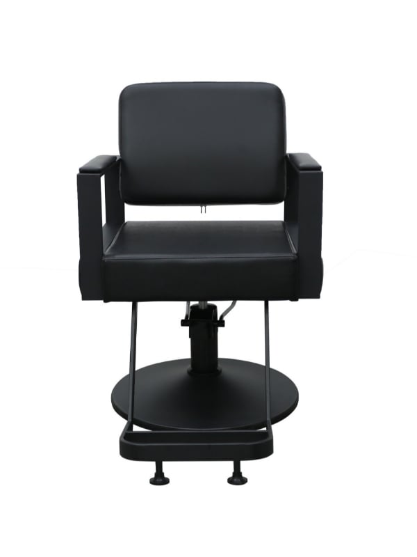 Salon System Black Ladies Salon Chair 8257 Synthetic Leather Swivel Base