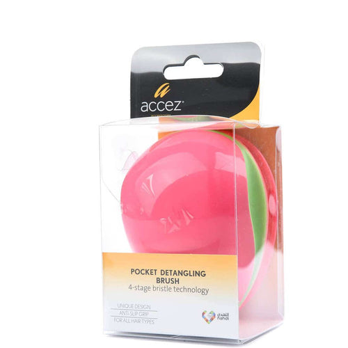 Accez Detangling Hair Brush Flexible Plastic Pins Pink 1 Piece