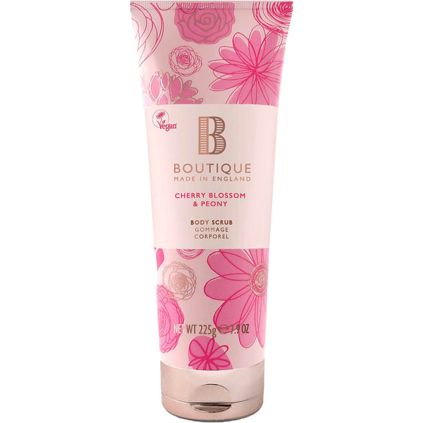 Boutique Cherry Blossom & Peony Body Scrub Amber Scent 225 g
