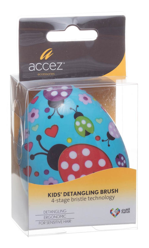 Accez Detangling Brush Kids Blue 4-Stage Flexible Bristles