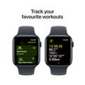 Apple Watch SE GPS 44mm Midnight Aluminum Case Sport Band M/L