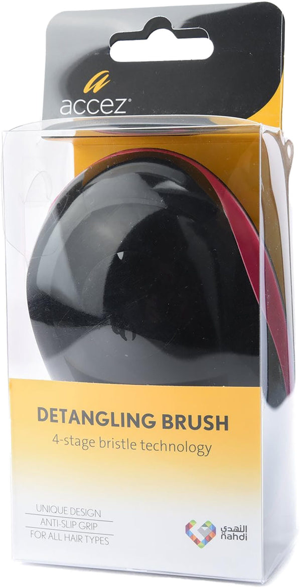 Accez Hair Detangling Brush, Flexible 4-Stage Bristles, Wet and Dry Hair, 1 Piece