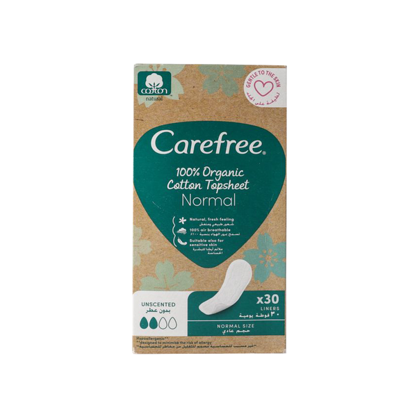 Carefree Cotton Feel Daily Pads Regular Size Unscented 30 Pieces