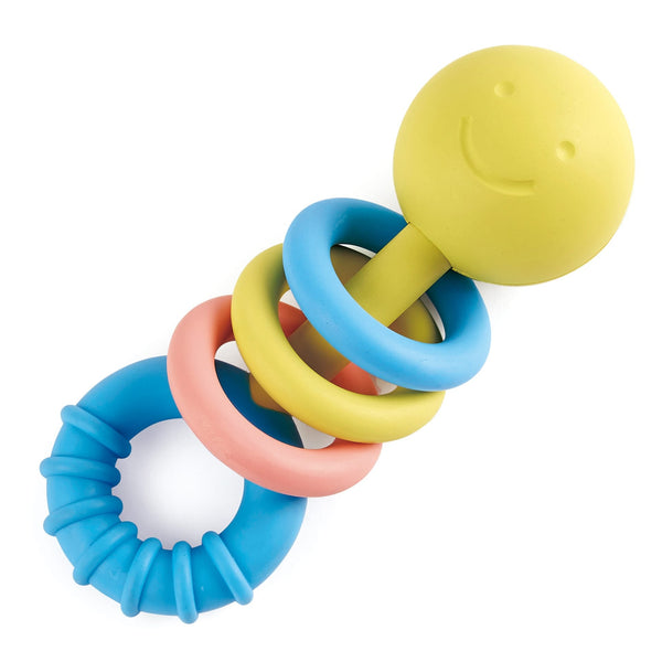 Hape Rattling Rings Teether Rice-Based Material Soft TPE Teether Ring