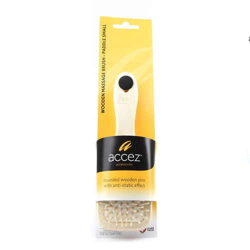 Accez Wooden Paddle Hair Brush Small Massage Detangling Brush