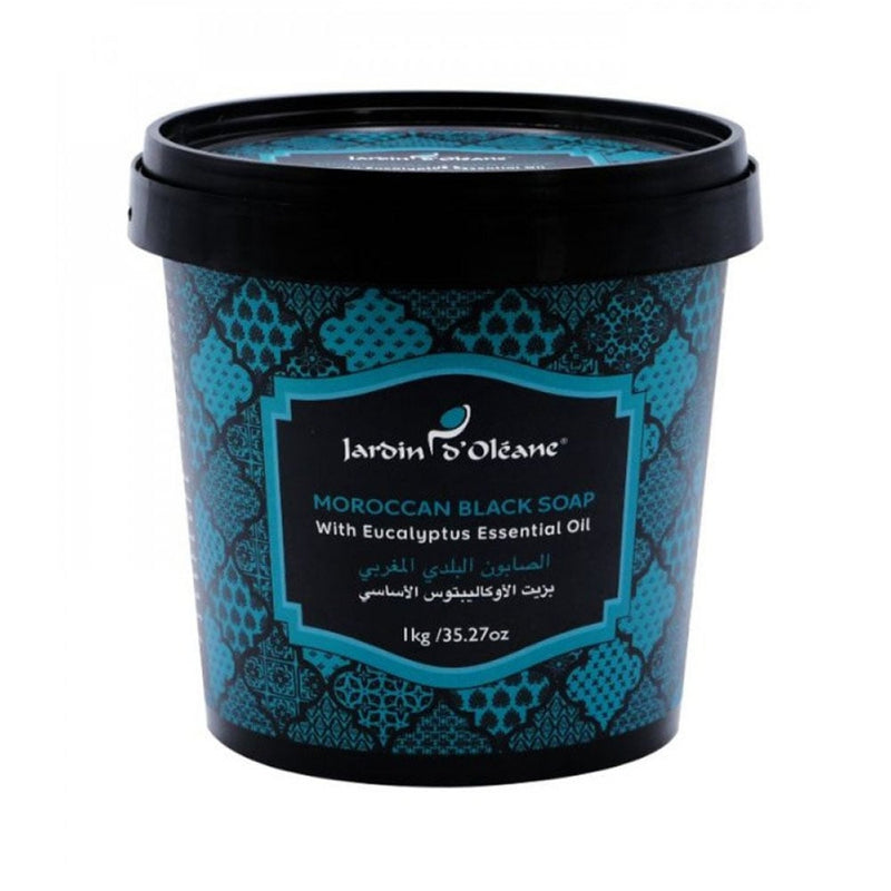 Jardin Oleane Moroccan Black Soap with Eucalyptus Essential Oil, 1000 g