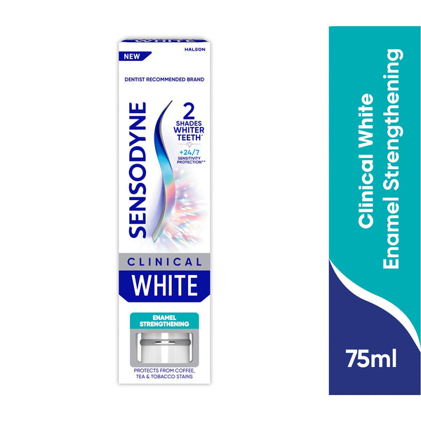 Sensodyne Clinical White Brightening Toothpaste Fluoride Enamel Strengthening 75ml