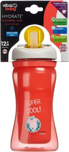 Vital Baby Hydrate Incredibly Cool Insulated Straw Cup Red
