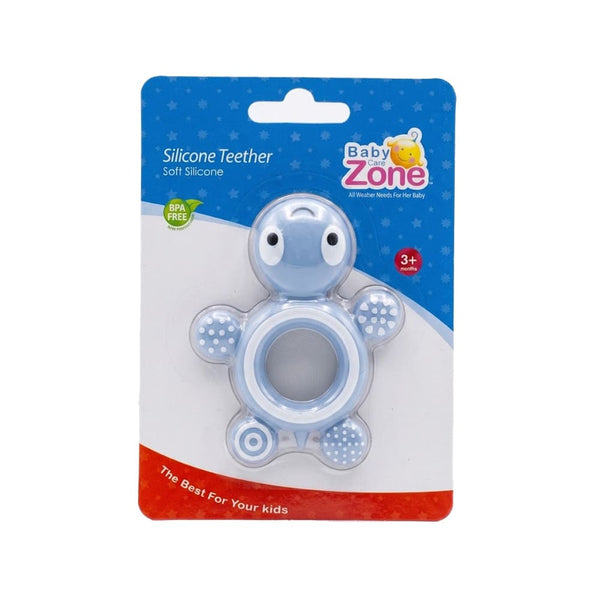 Baby Zone Silicone Turtle Teether, Soft Gum-Soothing Baby Teething Toy