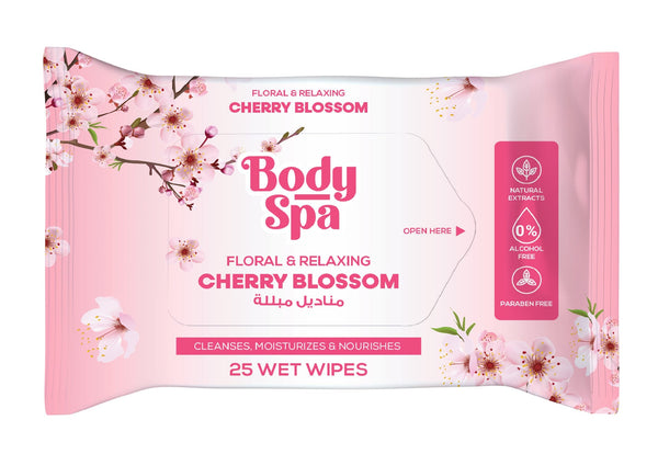 Body Spa Wet Wipes Cherry Blossom 25 Sheets