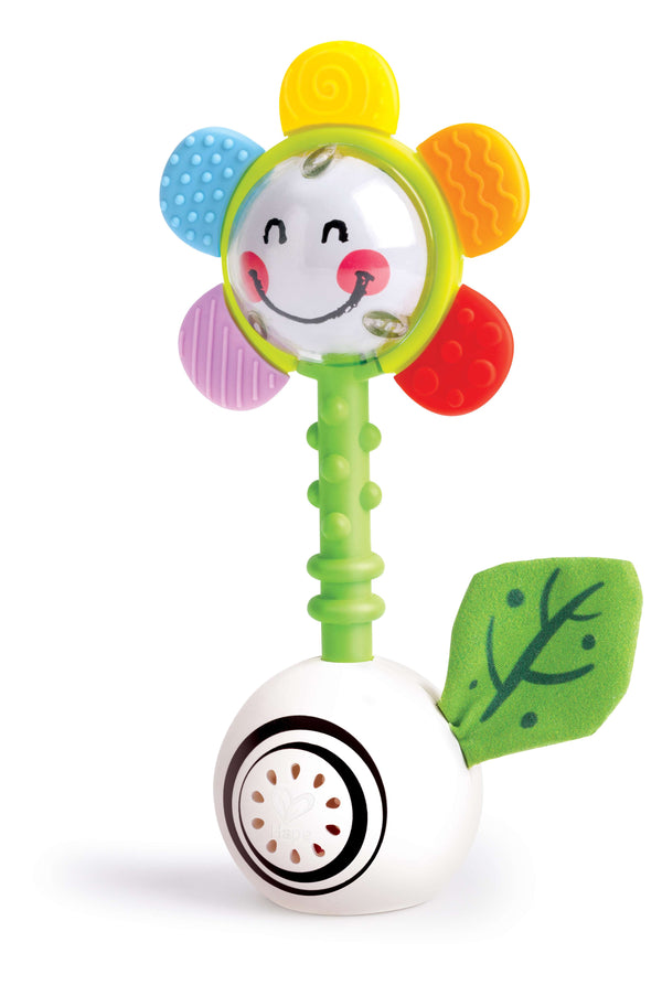 Hape Shake & Sparkle Light-Up Flower Rattle, Multicoloured Lights, 0M+
