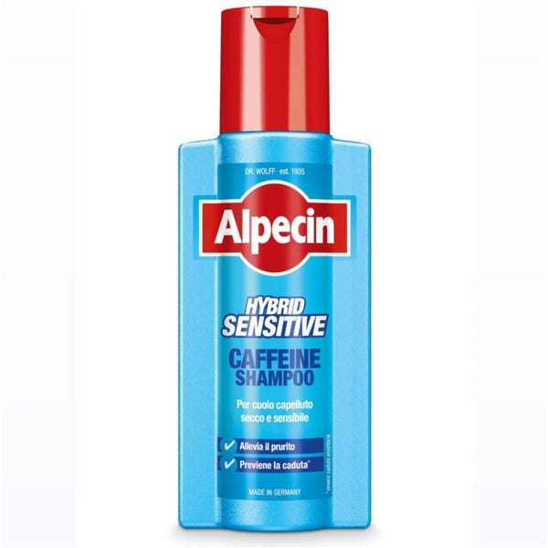 Alpecin Hybrid Sensitive Caffeine Shampoo, Soothing Formula for Dry Scalp, 250 ml