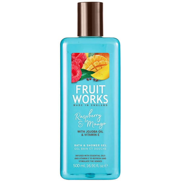 Fruit Works Raspberry & Mango Shower Gel with Jojoba Oil and Vitamin E, 500ml